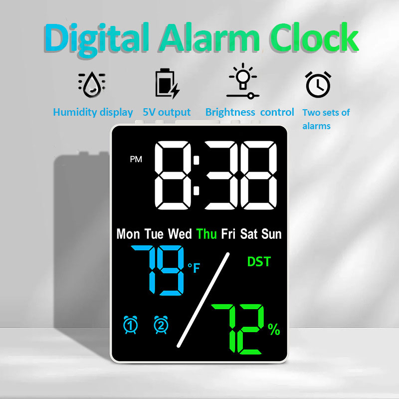 Weather Station Indoor - متعددة الوظائف شاشة كبيرة منبه رقمي