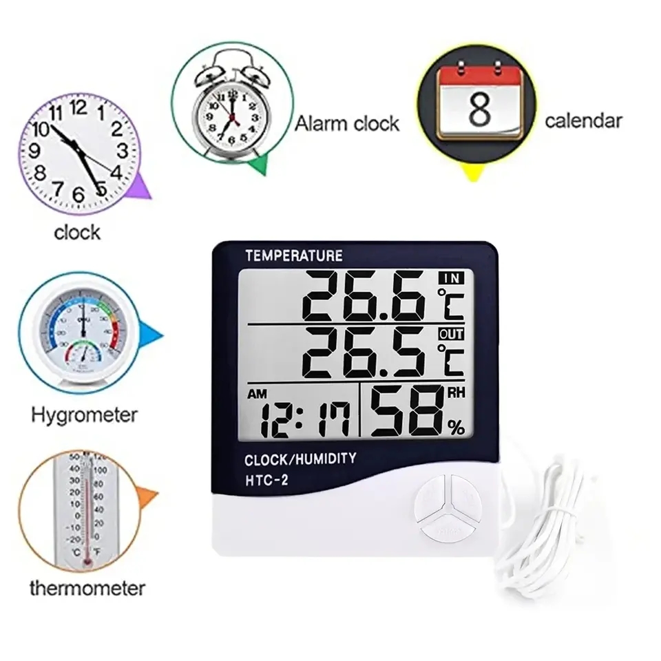مقياس حرارة ورطوبة رقمي داخلي  - مراجعة Weather Station Indoor وسعره